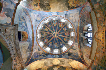 ISTANBUL, TURKEY - MARCH 25, 2012: Ceiling of the Church of Christ the Savior.