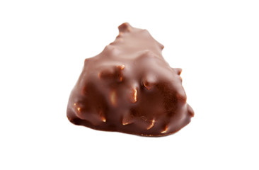 chocolate candy on white background. Delicious chocolate pralines isolated