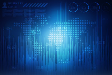 2d rendering Stock market online business concept. business Graph 
