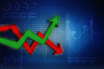 3d rendering Stock market online business concept. business Graph 