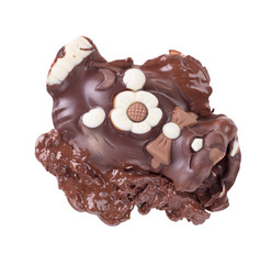 Melted chocolate easter bunny