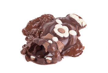 Melted chocolate easter bunny