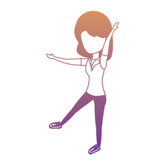 avatar woman wearing sport clothes over white background, colorful design. vector illustration