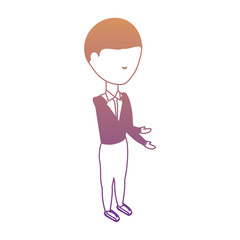 avatar businessman standing over white background, colorful design. vector illustration