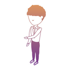 avatar businessman standing over white background, colorful design. vector illustration