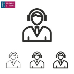 Assistance line vector icon. Editable stroke.