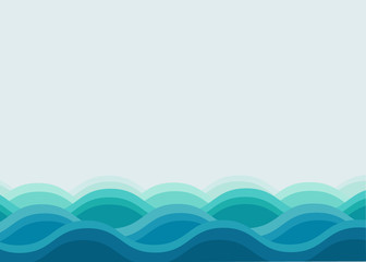 Water ocean wave background , Blue color background , Vector illustration