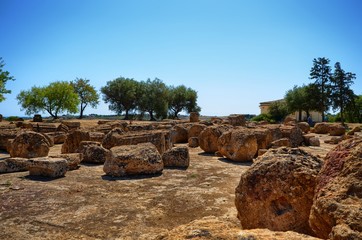 Valley of Temples Agrigento, Italy, Sicily August 18 2015. The Valley of the Temples of Agrigento, UNESCO heritage.