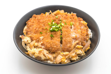 fried pork cutlet rice bowl (Katsudon)
