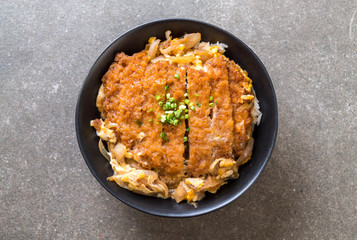 fried pork cutlet rice bowl (Katsudon)