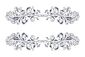 Filigree dividers. Floral vintage decorative ornaments