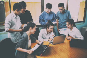 Group of Asia business people working