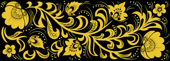 Khokhloma. Russian national ornament. background