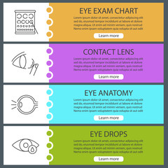 Ophthalmology web banner templates set