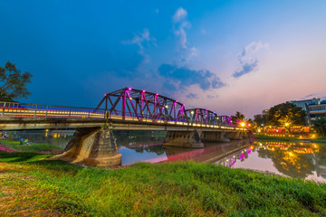 The historical Iron Bridge of Chiang Mai, Thailand