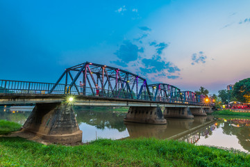 CHIANG MAI, THAILAND - Mar.21, 2018 : The historical Iron Bridge of Chiang Mai, Thailand