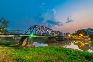 The historical Iron Bridge of Chiang Mai, Thailand