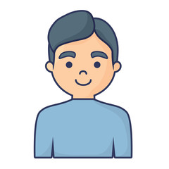 cartoon man icon over white background, colorful design. vector illustration