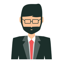 avatar businessman icon over white background, colorful design. vector illustration
