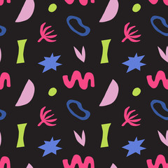Vector seamless background pattern with abstract cutout shapes