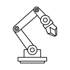 robotic arm icon over white background, vector illustration