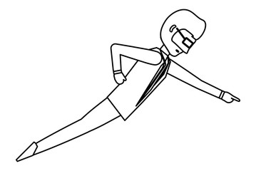 avatar businessman flying icon over white background, vector illustration