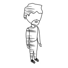 sketch of avatar man with beard standing icon over white background vector illustration