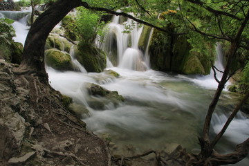 Fototapeta na wymiar Landscape in Plitvice Lakes National Park in Croatia 