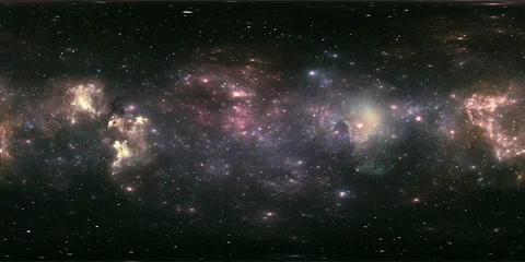 360 Äquirechteckige Projektion. Weltraumhintergrund mit Nebel und Sternen. Panorama, Umgebungskarte. Sphärisches HDRI-Panorama. © Peter Jurik