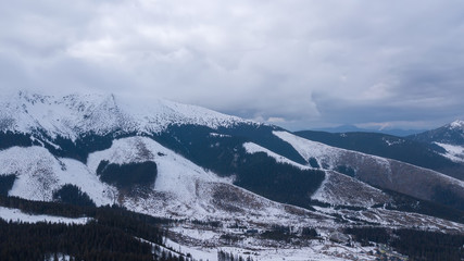 ski resort Jasna Slovakia mountain aerial drone top view