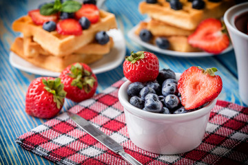 Waffles with berries.