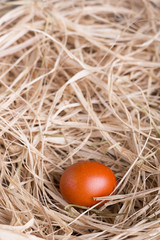 Colorful eastern eggs. Copy space. Selective focus