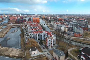 Obraz premium Aerial view of the old town in Gdansk, Poland