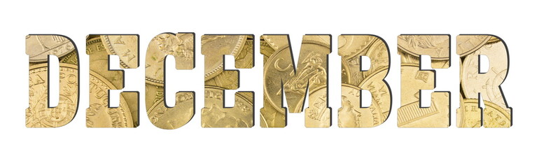 December, golden coins texture