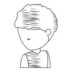 sketch of avatar man with afro hairstyle icon over white background vector illustration