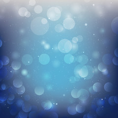 Abstract bokeh on blue background. 