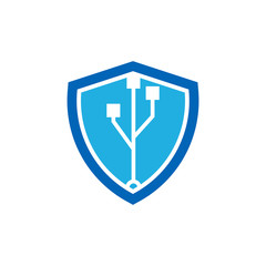 Digital Shield Logo Icon Design