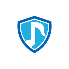Music Shield Logo Icon Design