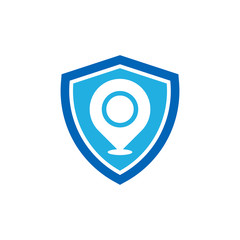 Pin Shield Logo Icon Design
