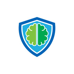 Brain Shield Logo Icon Design