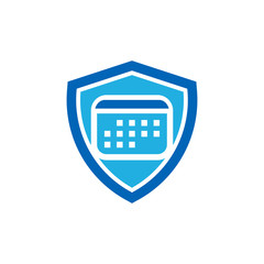 Calendar Shield Logo Icon Design