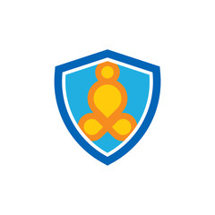 Yoga Shield Logo Icon Design