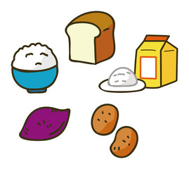 炭水化物のイラスト素材セット
