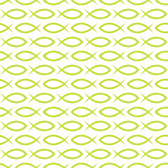 Seamless Pattern Fishes Green