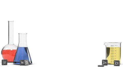 Flüssigkeiten Physik und Chemie weisser Hintergrund