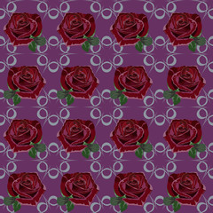 Seamless background with beautiful roses. Design for cloth, wallpaper, gift wrapping. Print for silk, calico and home textiles.Vintage natural pattern