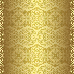 Golden vintage wallpaper in grunge design