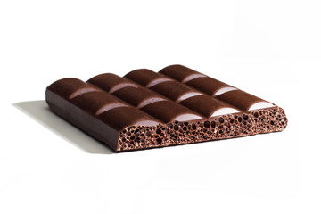 Dark aerated chocolate.