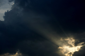 light ray with clouds abstract