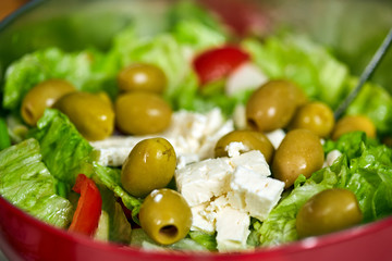 Greek salad in a bowl